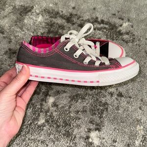 EUC Size 13 Converse Brand All Star Little Girls Casual Sneakers Shoes Grey Gray